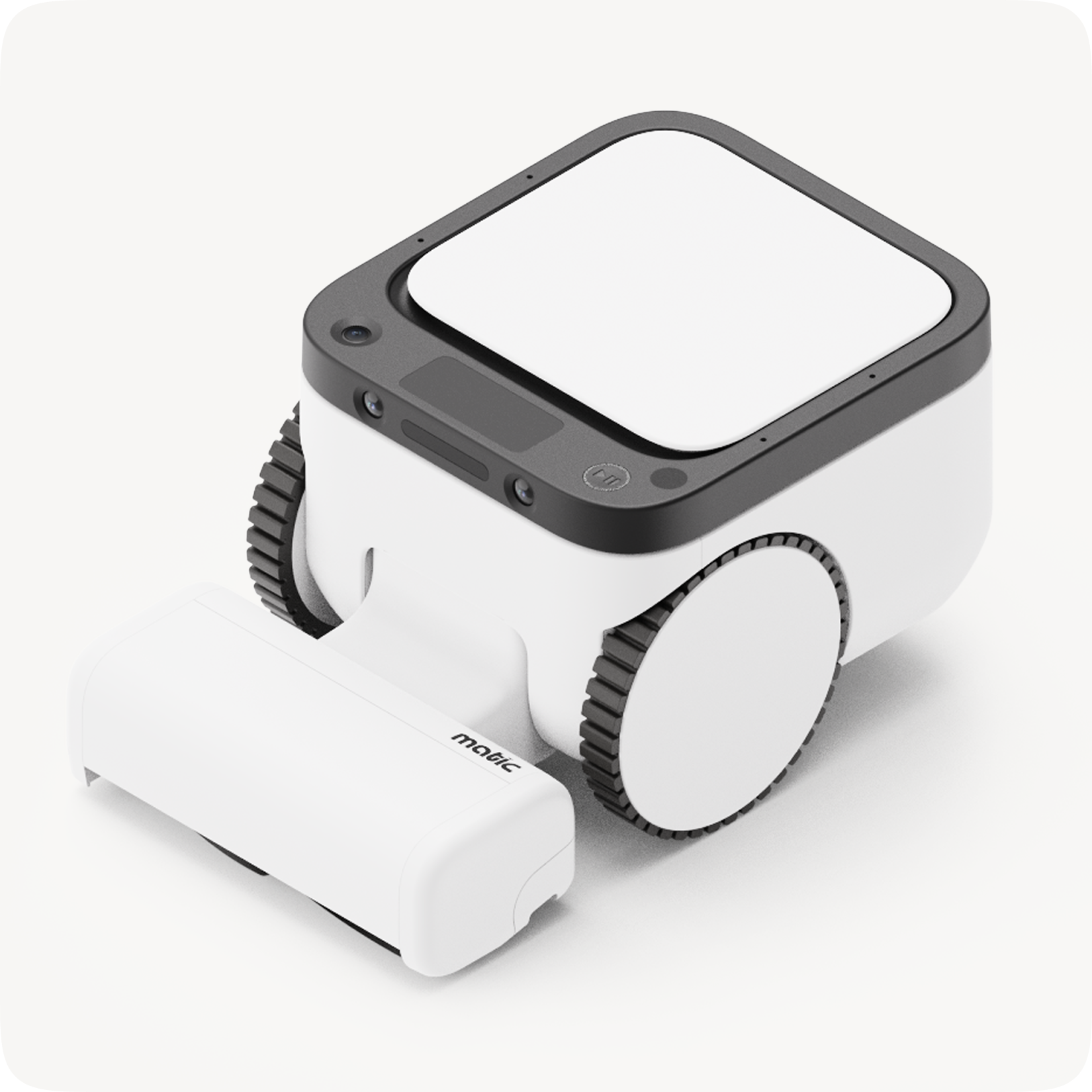 Official Matic home-cleaning robot with four sponsor logo placements